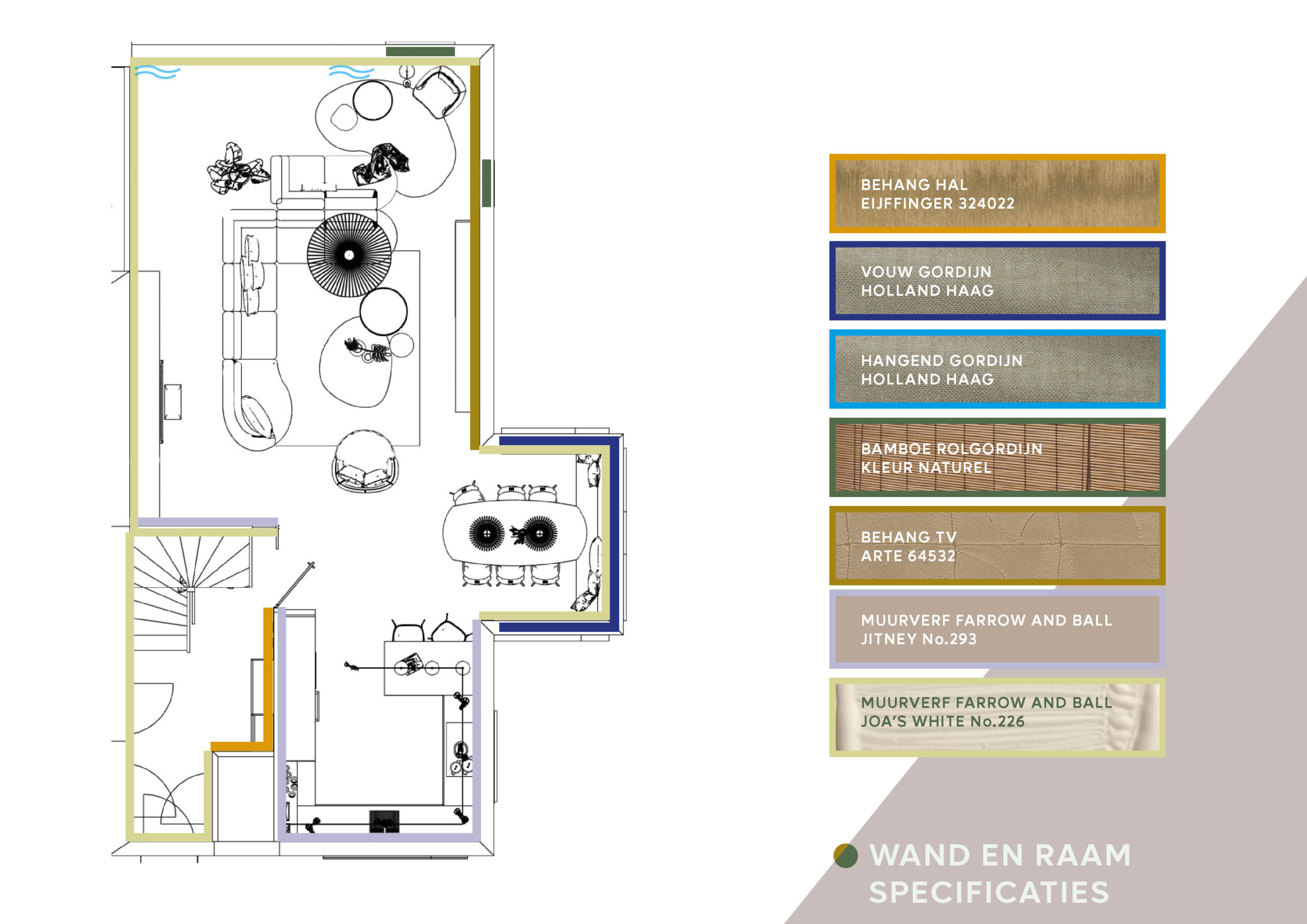 Combi Design advies aan Huis7 Interieuradvies van Combi Design voor de wand en raamspecificaties