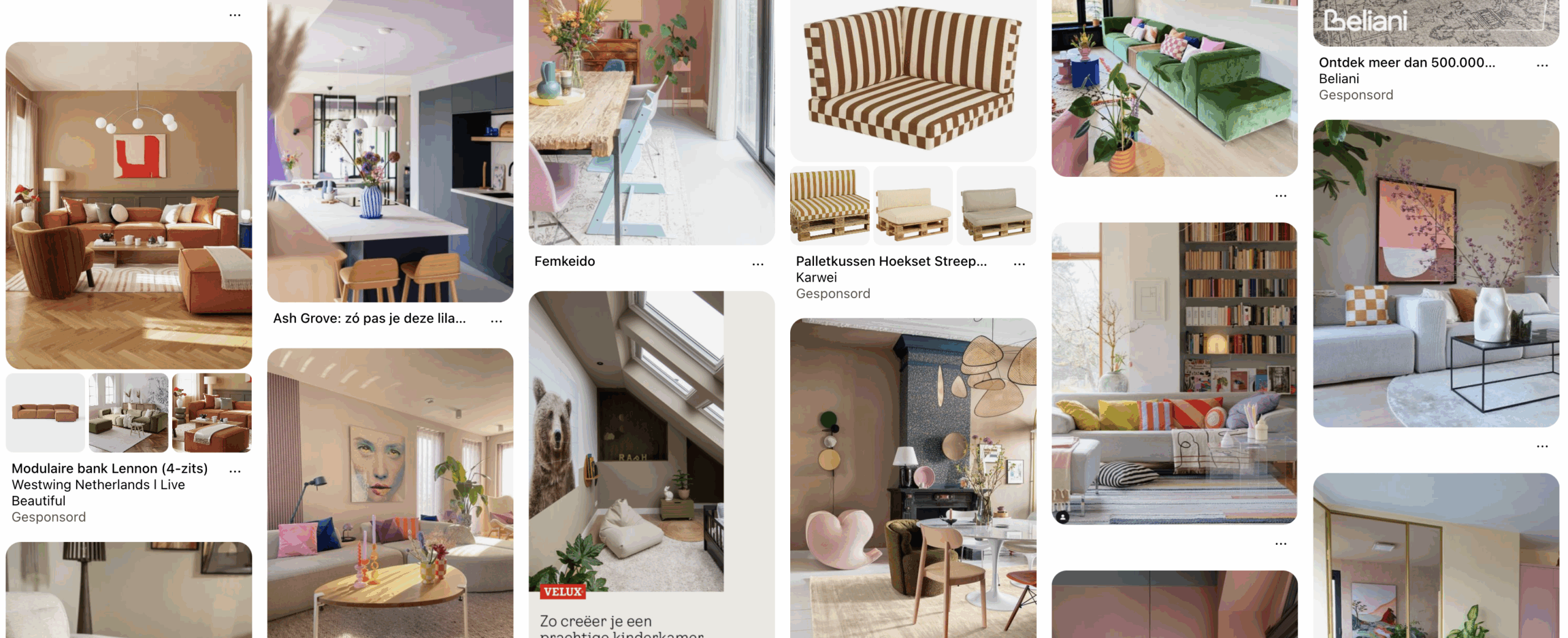 Moodboard van Pinterest als inspiratie voor interieur