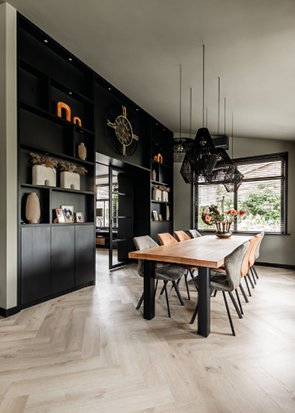 Portfolio CombiDesign 1 Kastenwand in eetruimte van klant, interieuradvies door Gera Brand van Combi Design